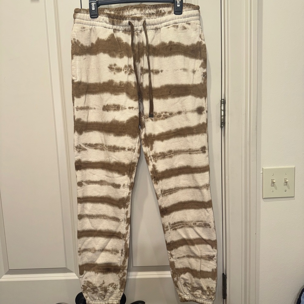 TALENTLESS Brown and White Jogger Sweatpants with Stripes